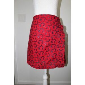 JUN & IVY Red Floral Eyelet Lace Wrap Skirt Women Size Medium‎